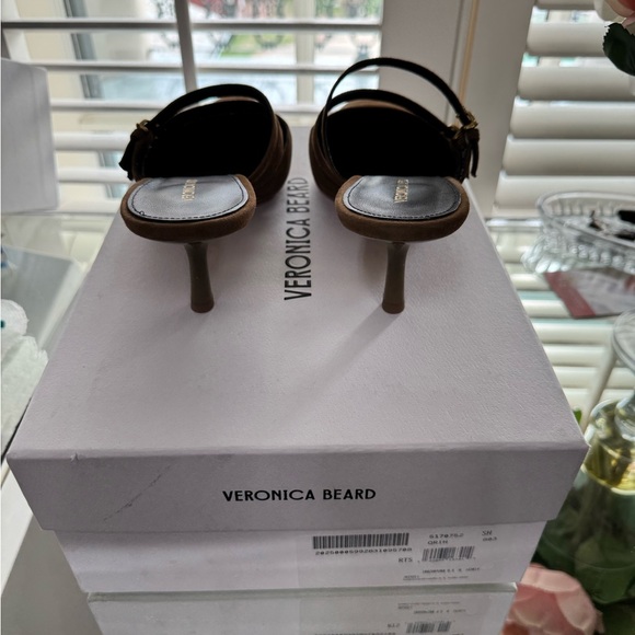Veronica Beard Corrie Hazelwood suede Mules with Double Strap Sz 9.5. NWT - Picture 5 of 7